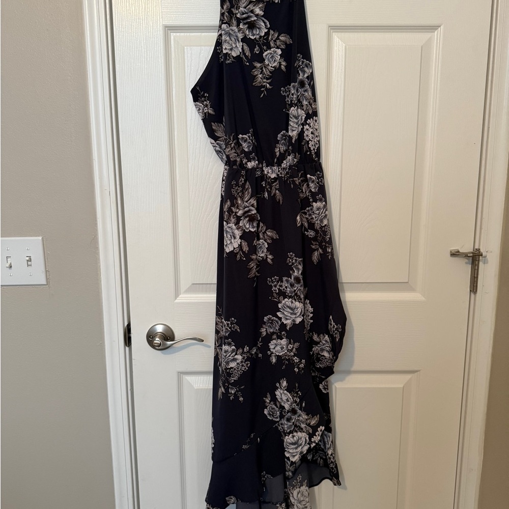 Floral Black and White Dress